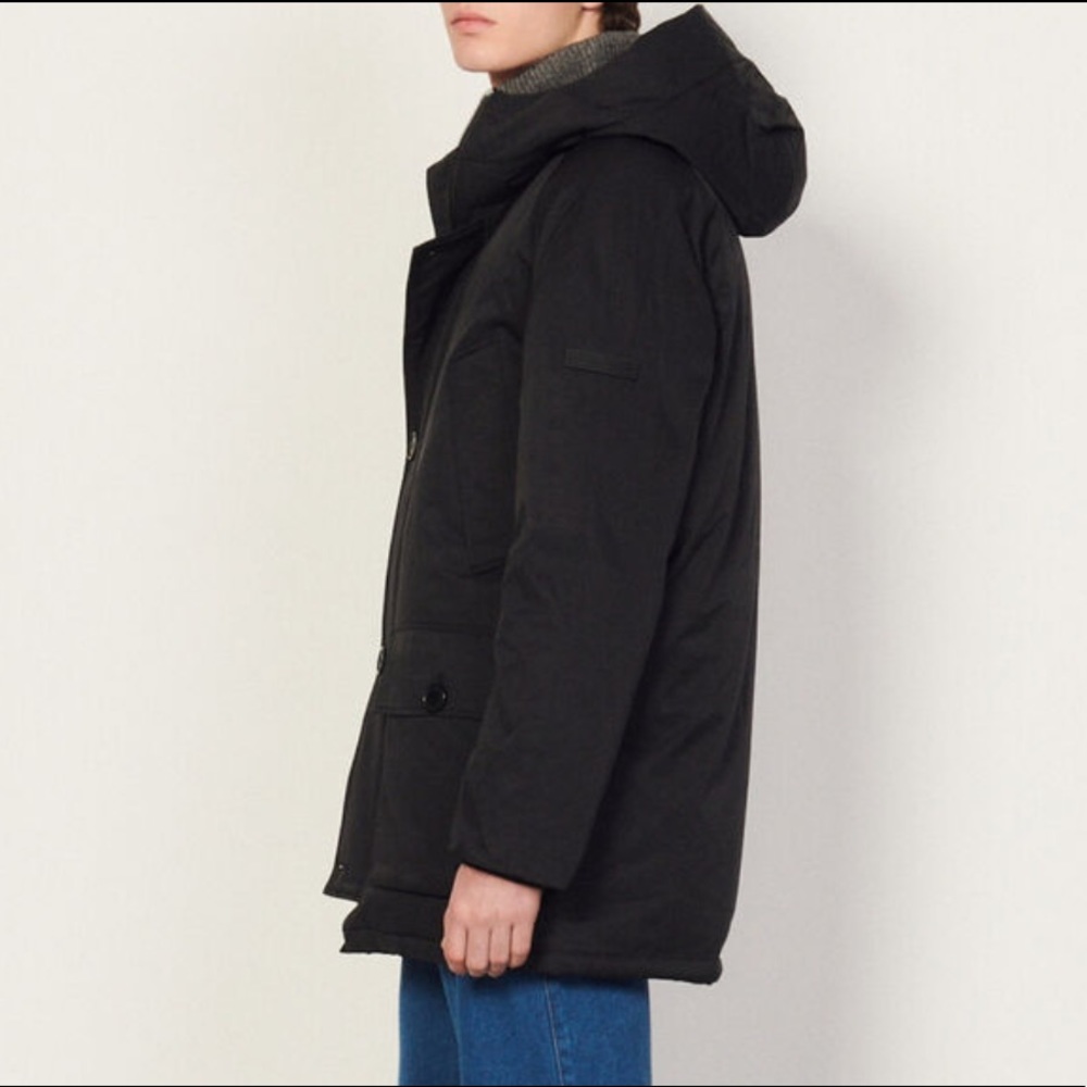 sandro paris Oversized Hooded Parka - Picture 3 of 12